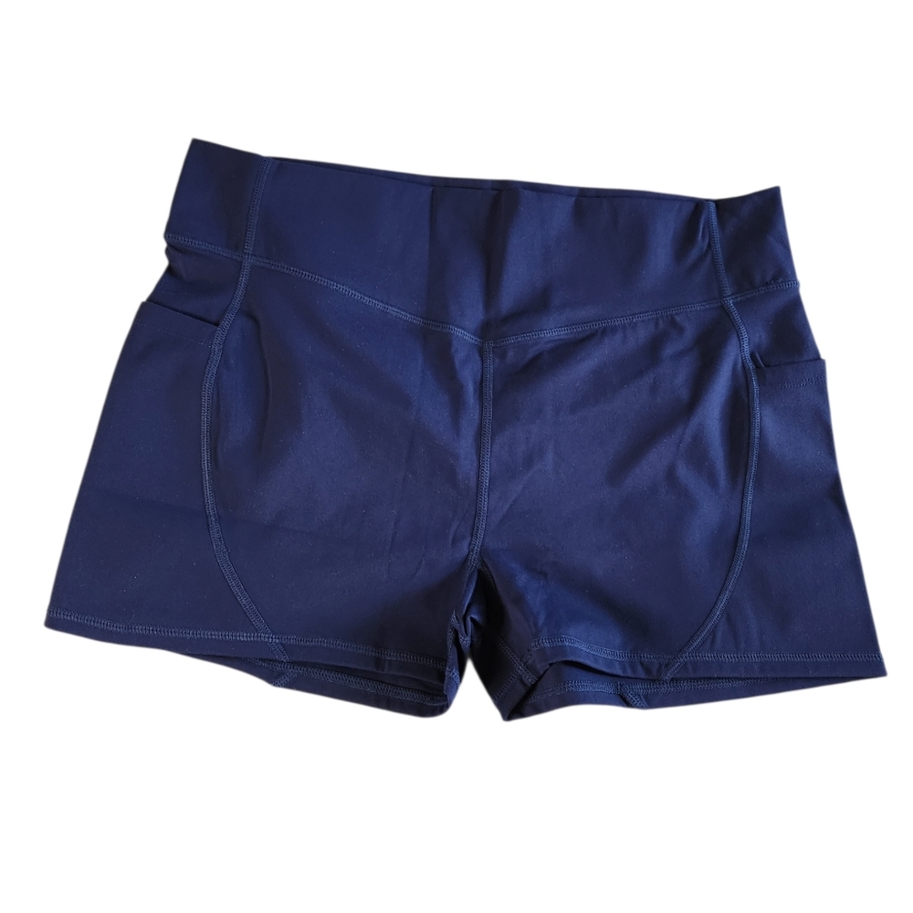 1st Phorm Blue High Rise Biker Shorts Pockets Size XL
